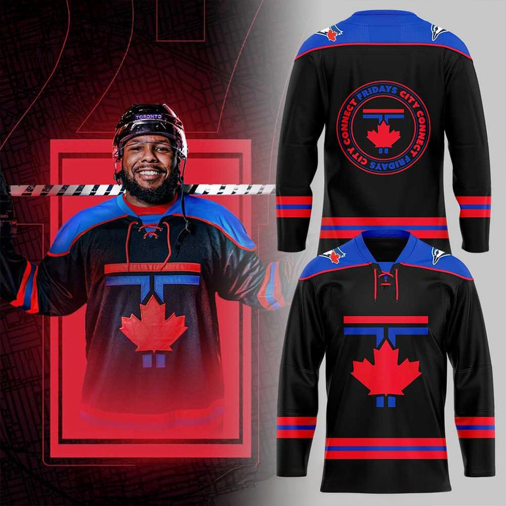 Toronto Blue Jays City Connect Hockey Jersey Toronto Blue Jays Merch Dad Fathers Day Gifts-1