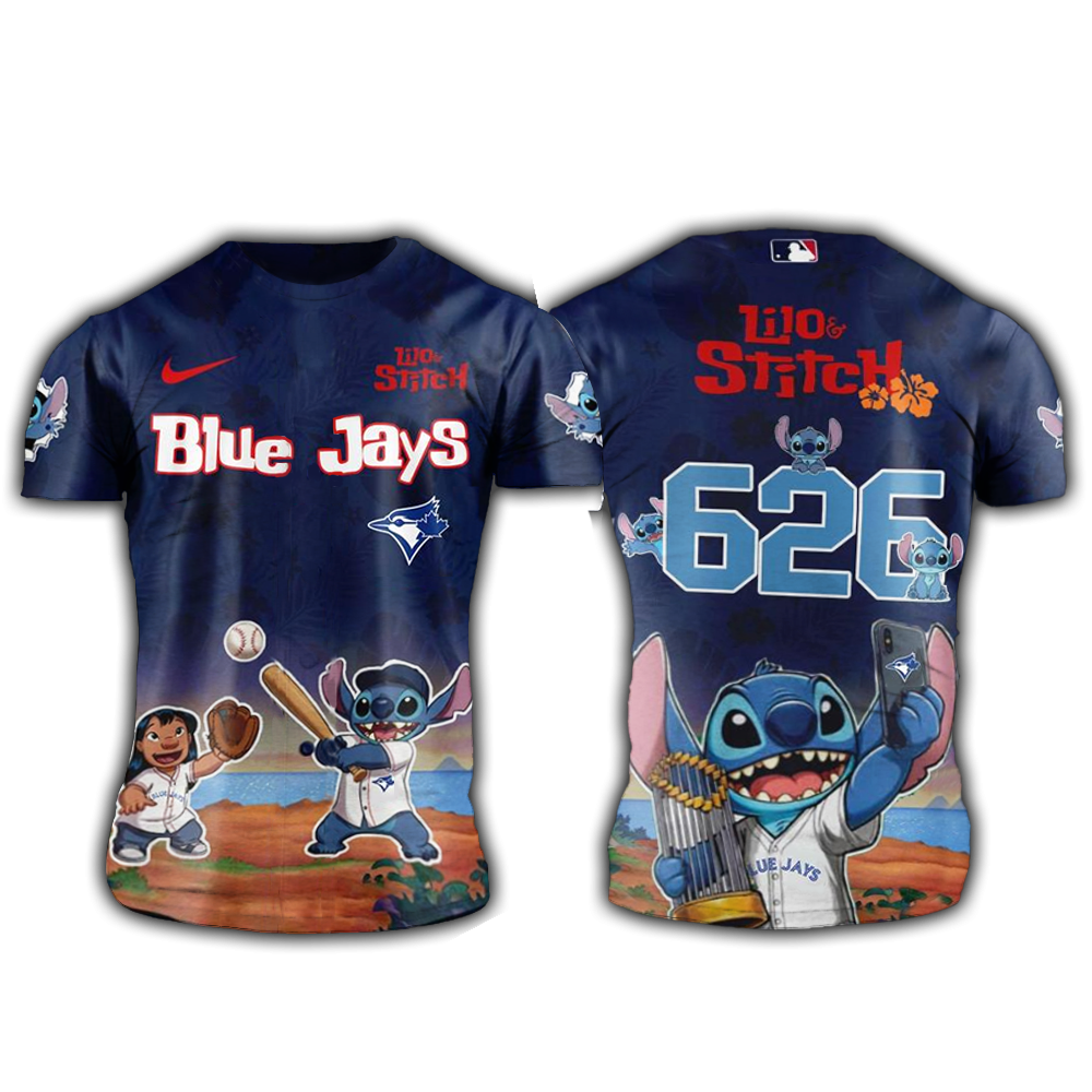 Toronto Blue Jays Lilo And Stitch 626 Shirt Toronto Blue Jays Merch Top Father's Day Gifts-1