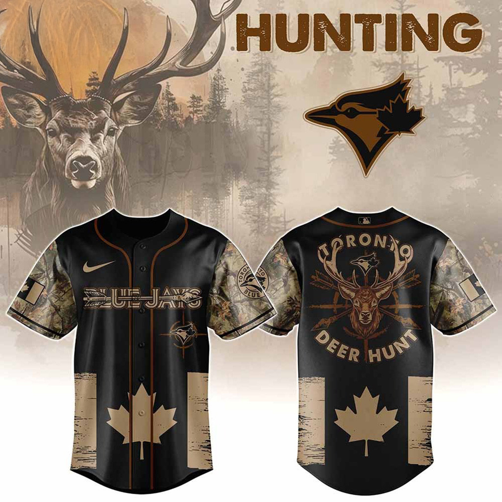 Toronto Blue Jays MLB X Deer Hunting Baseball Jersey Jays Merch Gifts For Dad-1