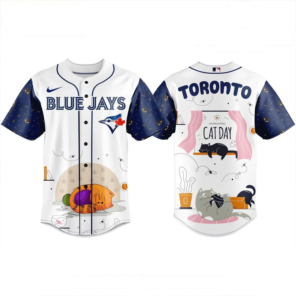 Toronto Blue Jays MLB x International Cat Day Jersey 2025 Toronto Blue Jays Merch For Fans-1