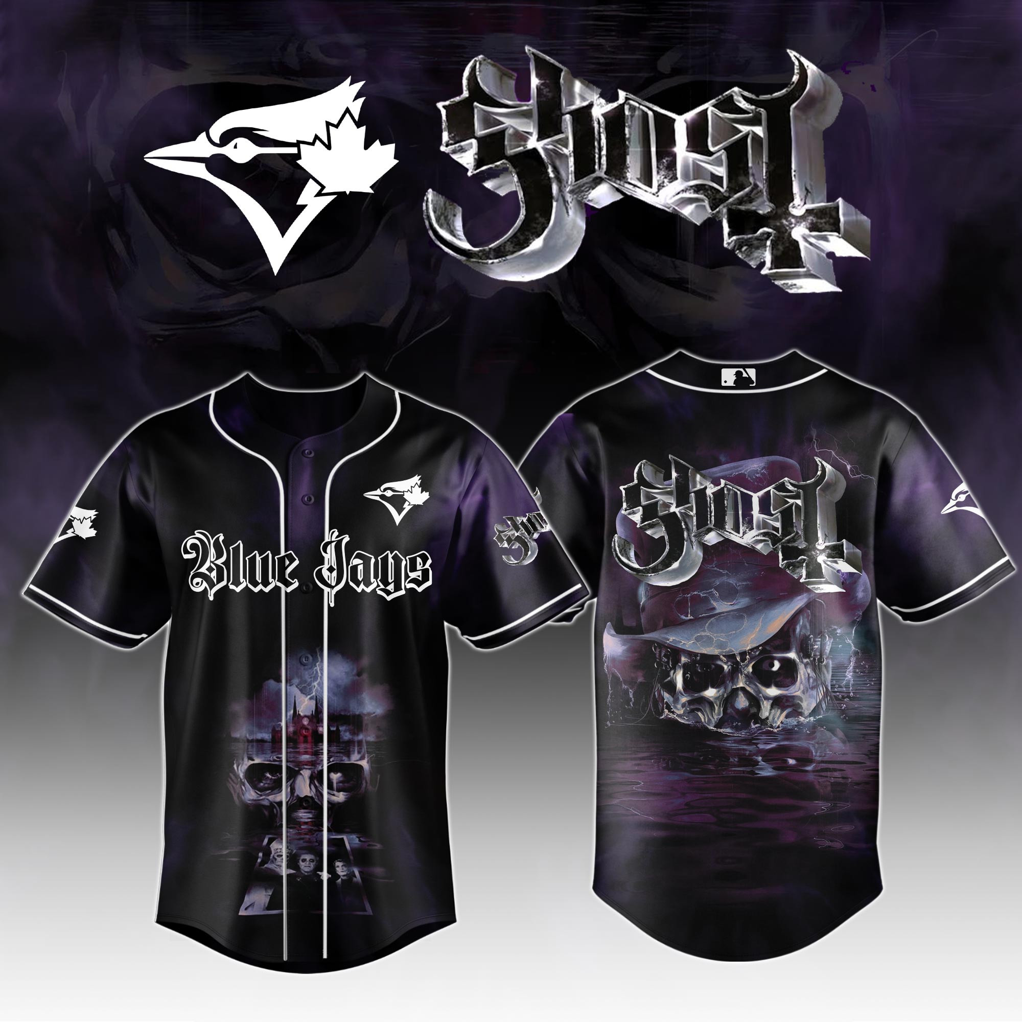 Toronto Blue Jays Mlb X Ghost Skeletour World Tour Baseball Jersey For Fans-1