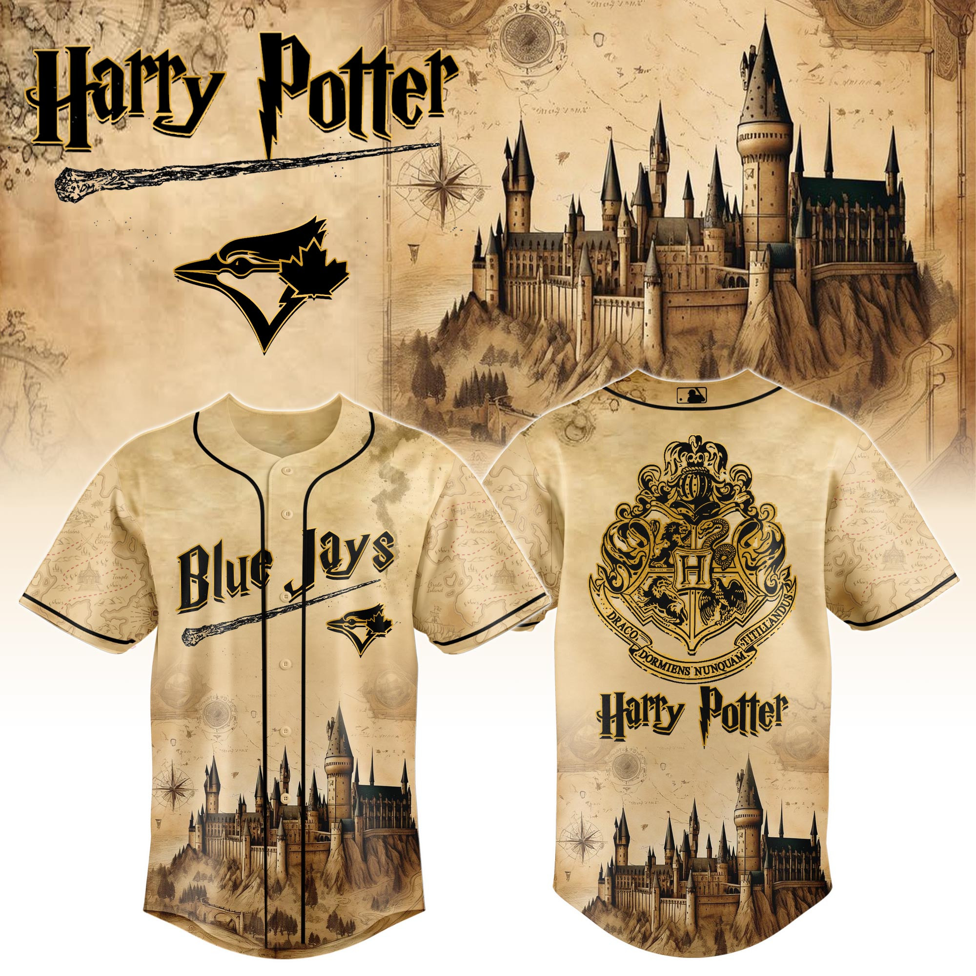 Toronto Blue Jays Mlb X Harry Potter Hogwarts Baseball Jersey For Fan-1