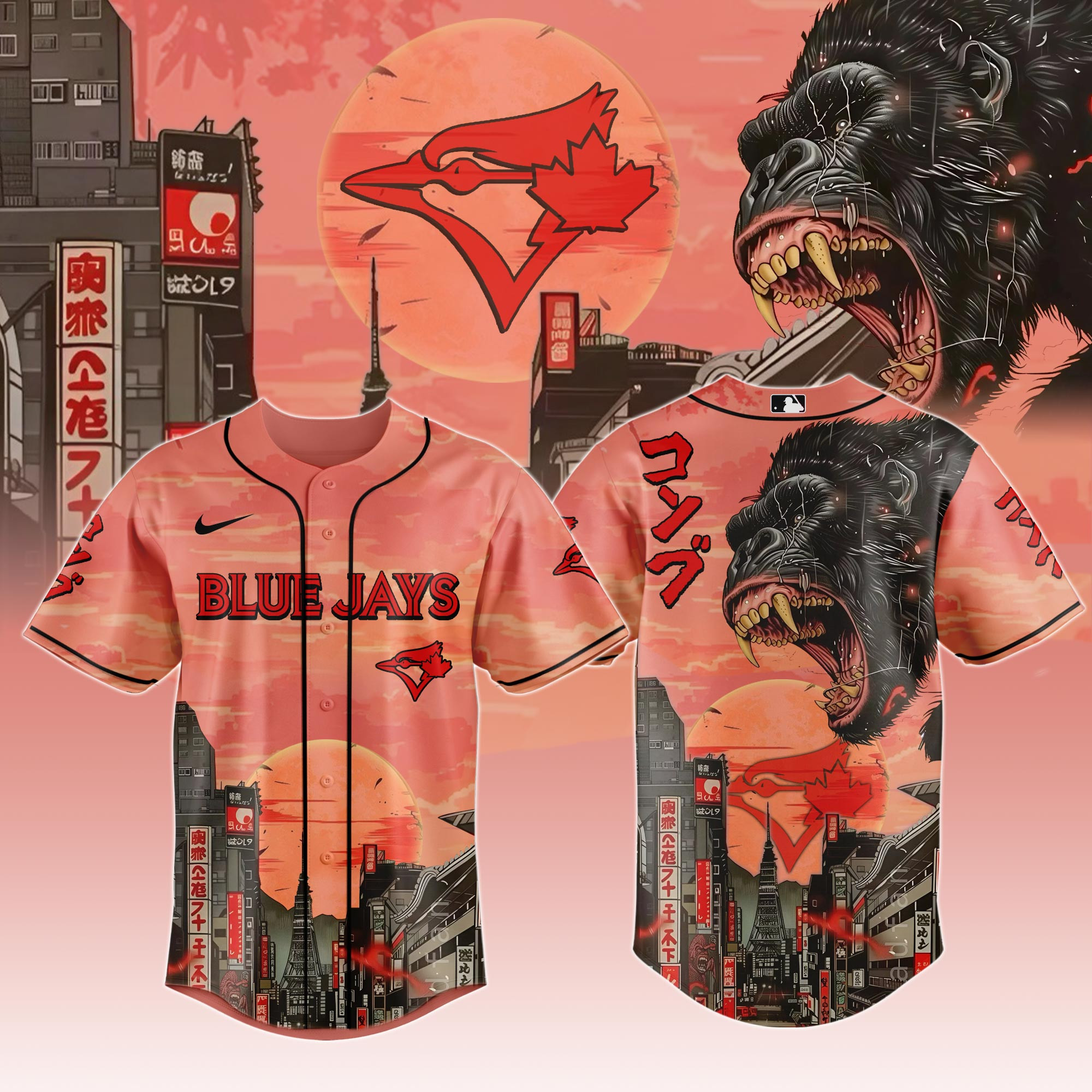 Toronto Blue Jays Mlb X Japanese Heritage Kong Baseball Jersey For Fans-1