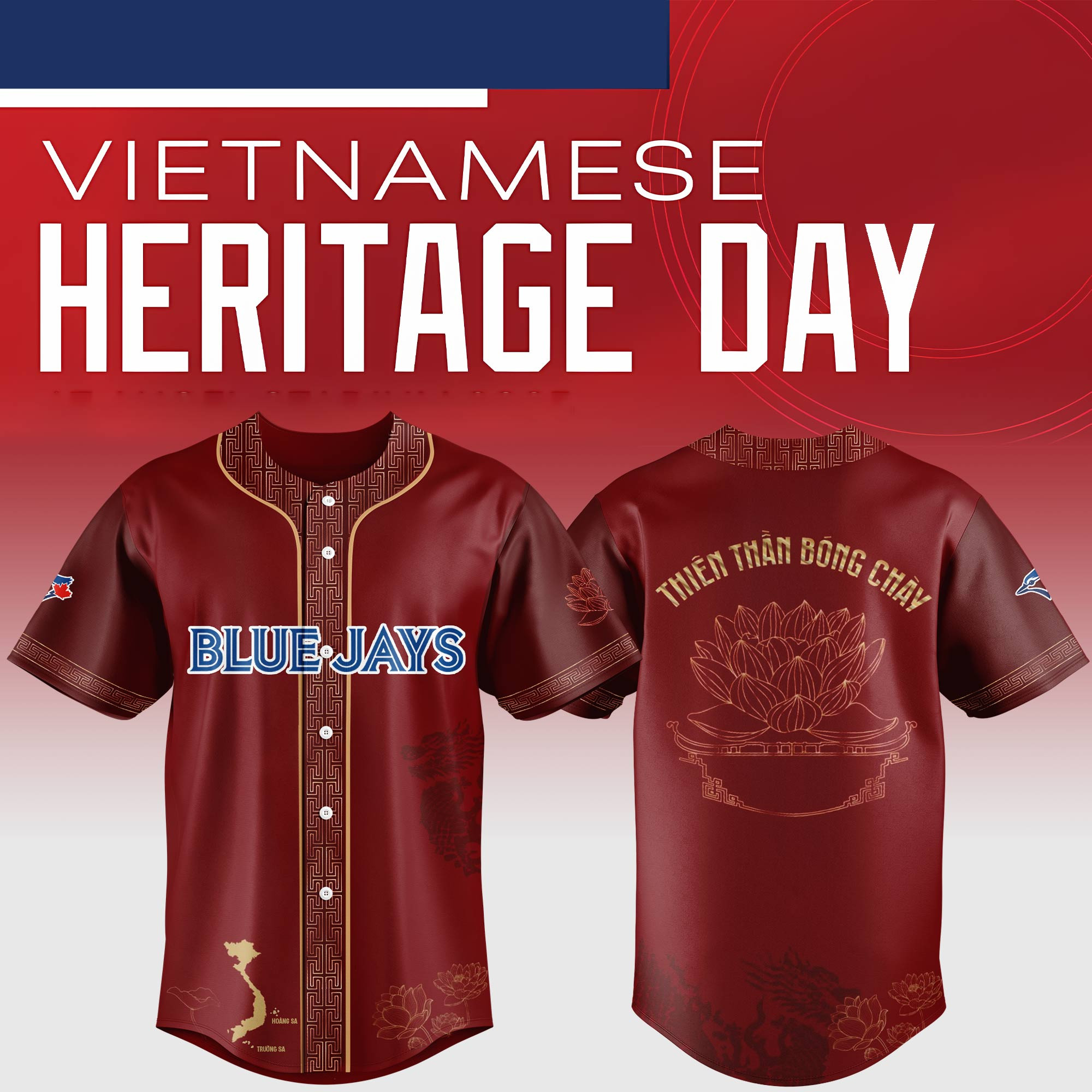 Toronto Blue Jays Mlb X Vietnamese Heritage Night Baseball Jersey For Fans-1
