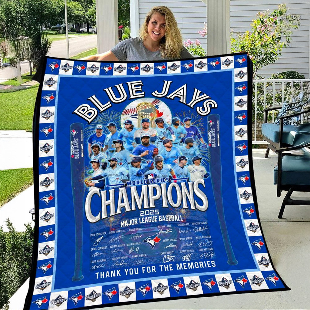 Toronto Blue Jays World Series Champions 2025 Quilt Blanket Jays Merch Gifts For Fans-1