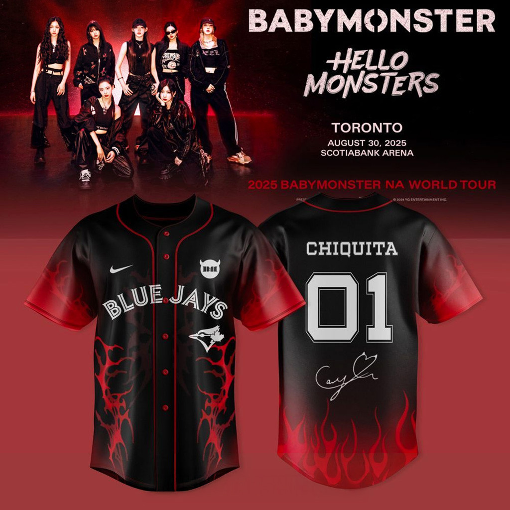 Toronto Blue Jays X Babymonster Chiquita Jersey Toronto Blue Jays Merch Cool Baseball Gifts-1