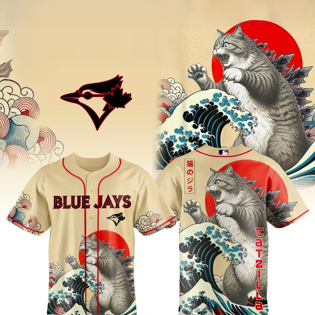Toronto Blue Jays X Catzilla Jersey Jays Merch Gifts For Father-1