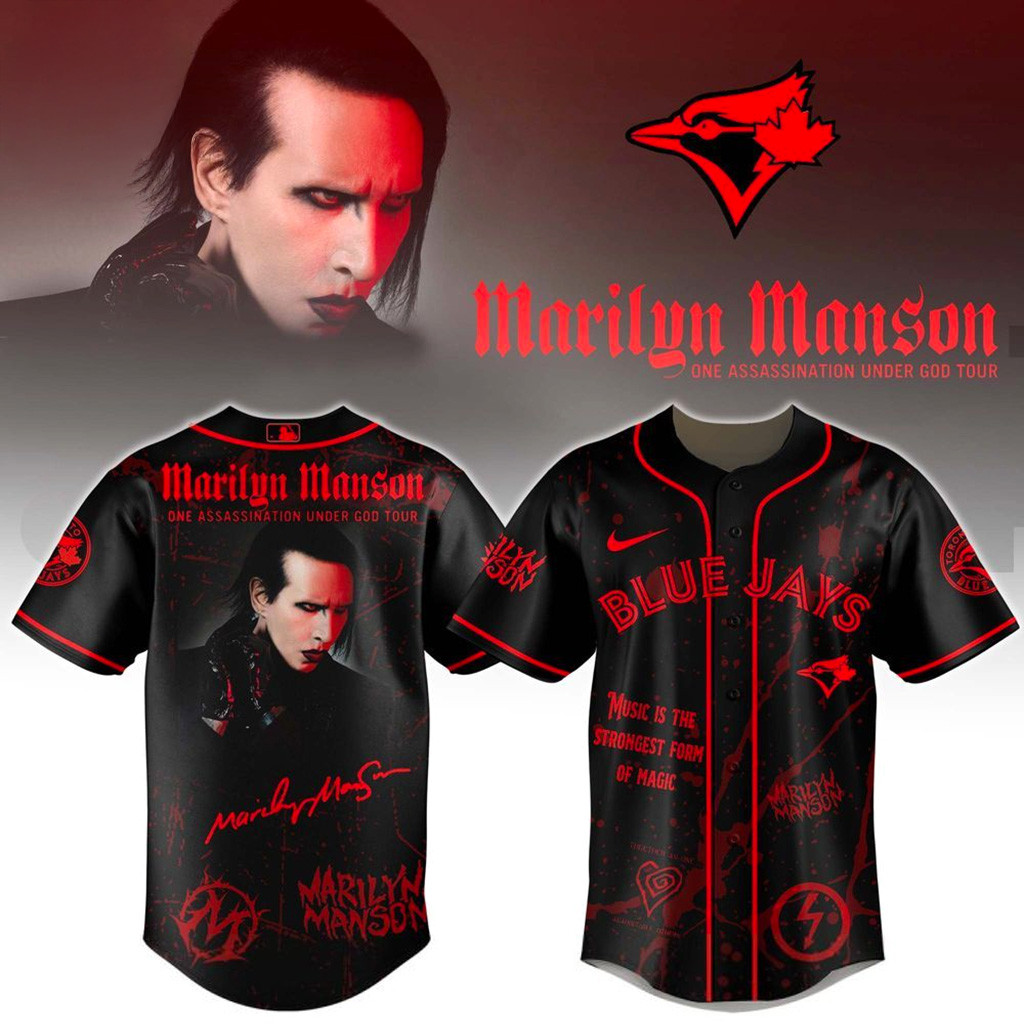 Toronto Blue Jays X Marilyn Manson One Assassination Under God Tour Jersey Toronto Blue Jays Merch-1