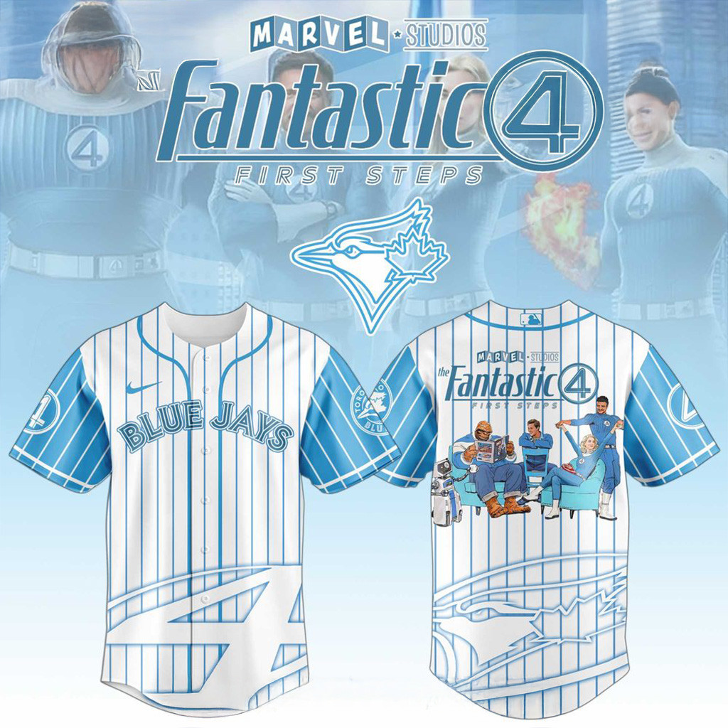 Toronto Blue Jays X The Fantastic Four Jersey 2025 Toronto Blue Jays Merch Fans Gifts-1
