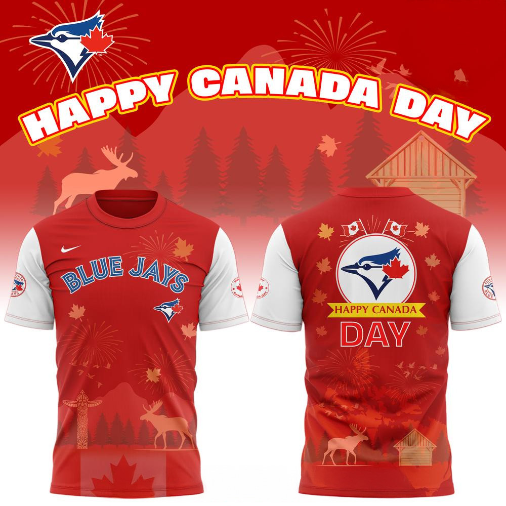 Toronto Blue Jays x Happy Canada Day 2025 T-Shirt Toronto Blue Jays Merch For Fans Dad Gifts-1