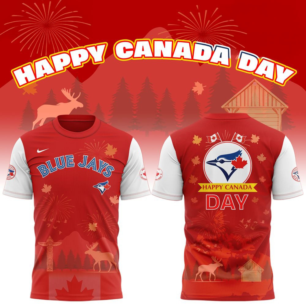 Toronto Blue Jays x Happy Canada Day 2025 T-Shirt Toronto Blue Jays Merch Gifts For Dad-1