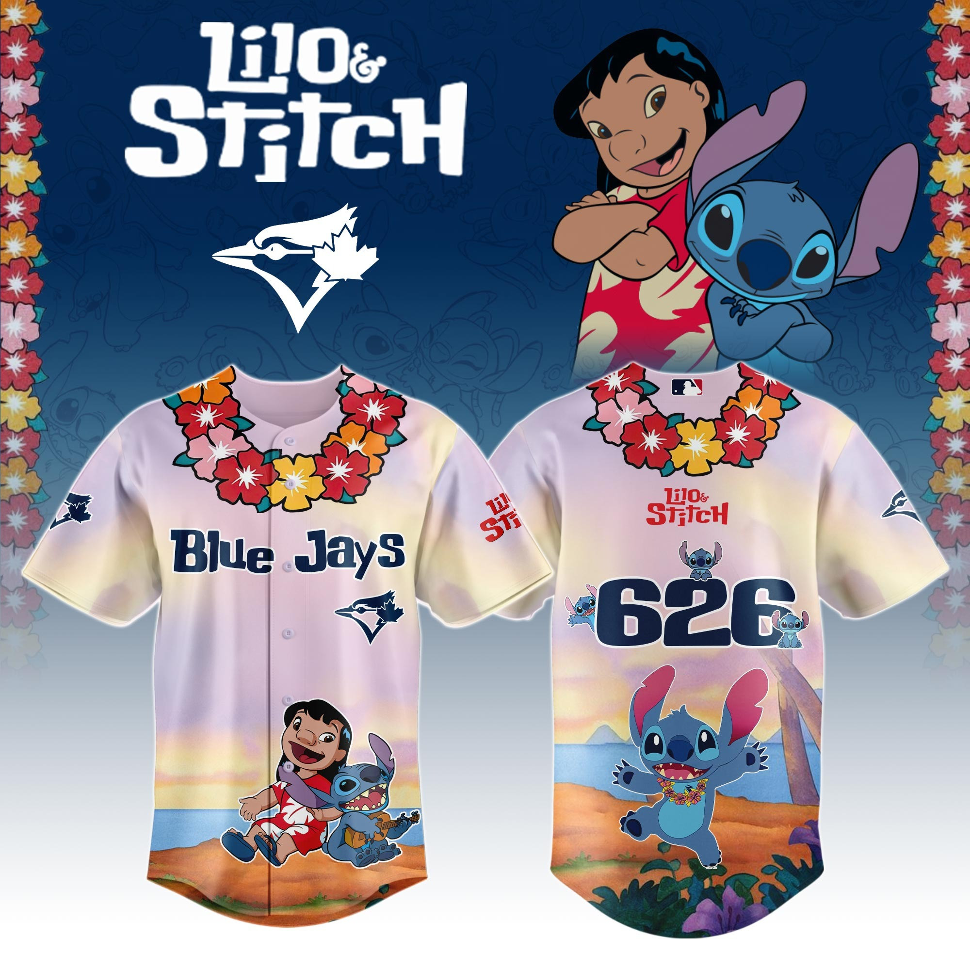 Toronto Blue Jays x Lilo And Stitch Special Edition Jersey 2025 Toronto Blue Jays Merch-1