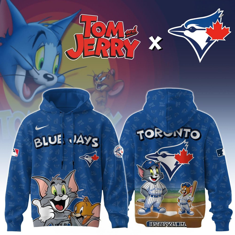 Toronto Blue Jays x Tom And Jerry Hoodie Toronto Blue Jays Merch Fathers Day Gifts For Husband-1