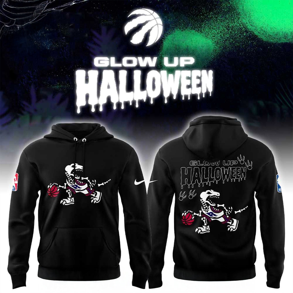 Toronto Raptors Glow In The Dark Halloween Hoodie Raptors Merch Birthday Gift For Dad-1