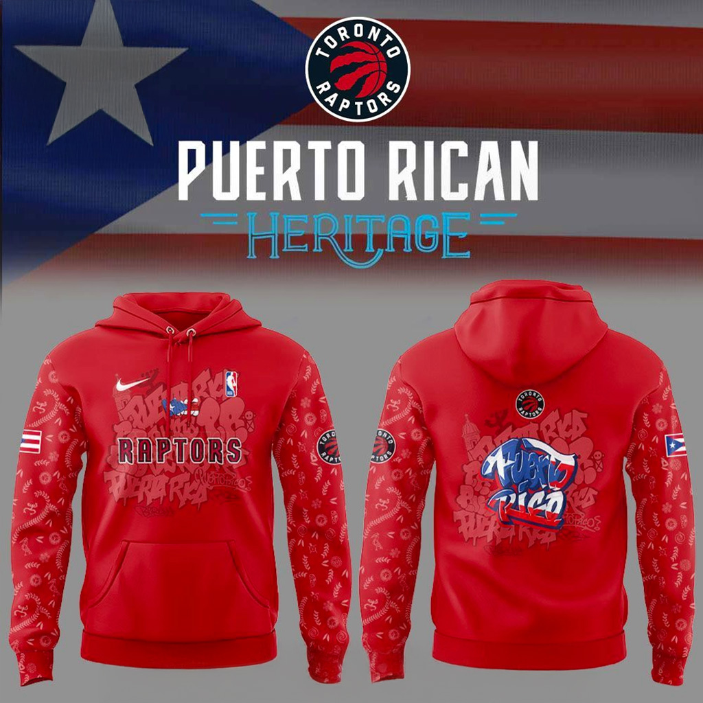 Toronto Raptors Puerto Rican Heritage 2025 Hoodie Raptors Merch Christmas Present For Dad-1