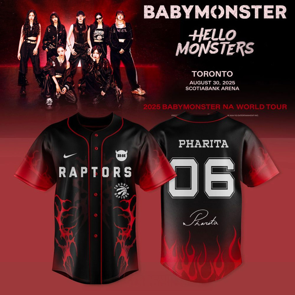 Toronto Raptors X Babymonster Pharita Jersey Toronto Raptors Merch Gifts For Baseball Lovers-1