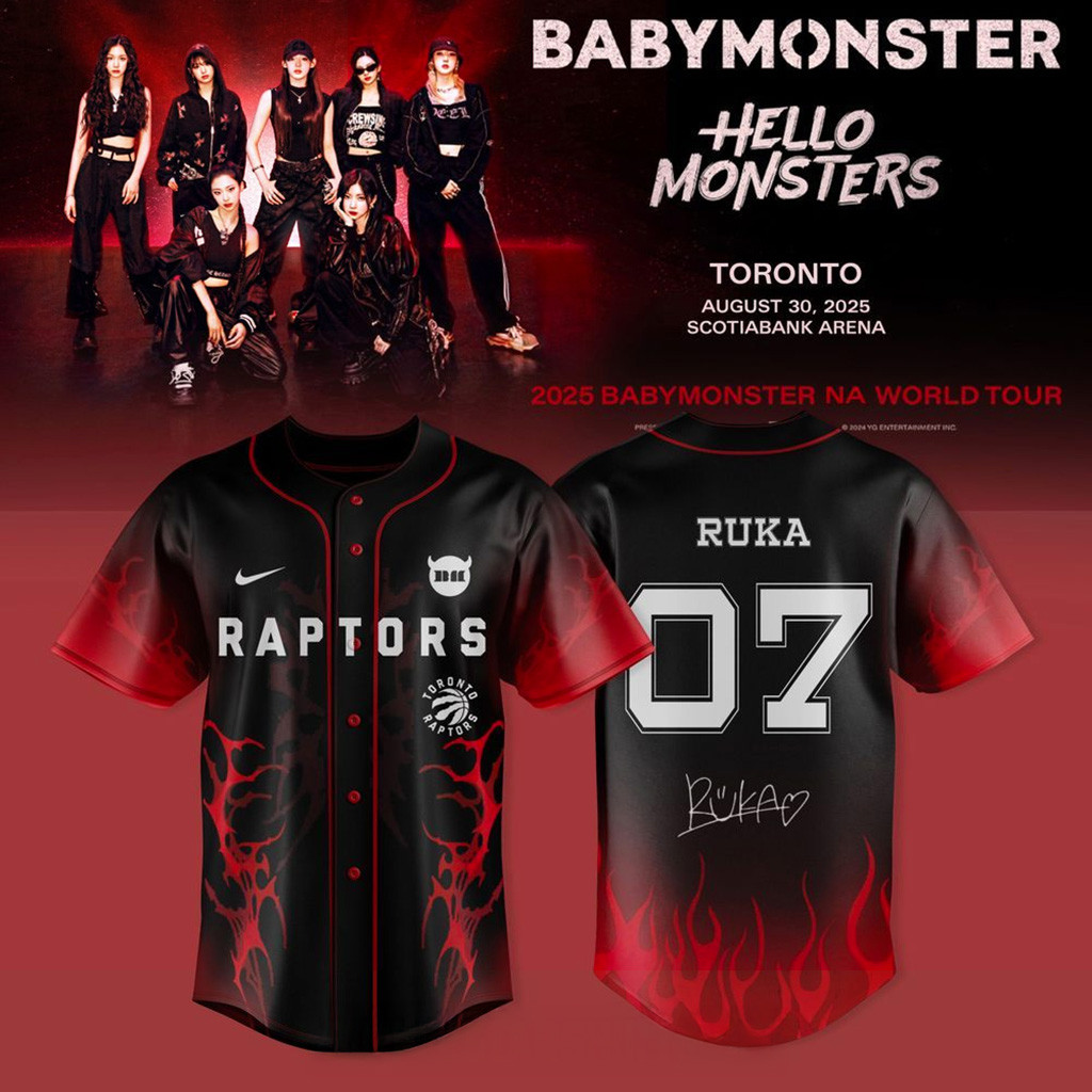 Toronto Raptors X Babymonster Ruka Jersey Toronto Raptors  Merch Gifts For Baseball Lovers-1