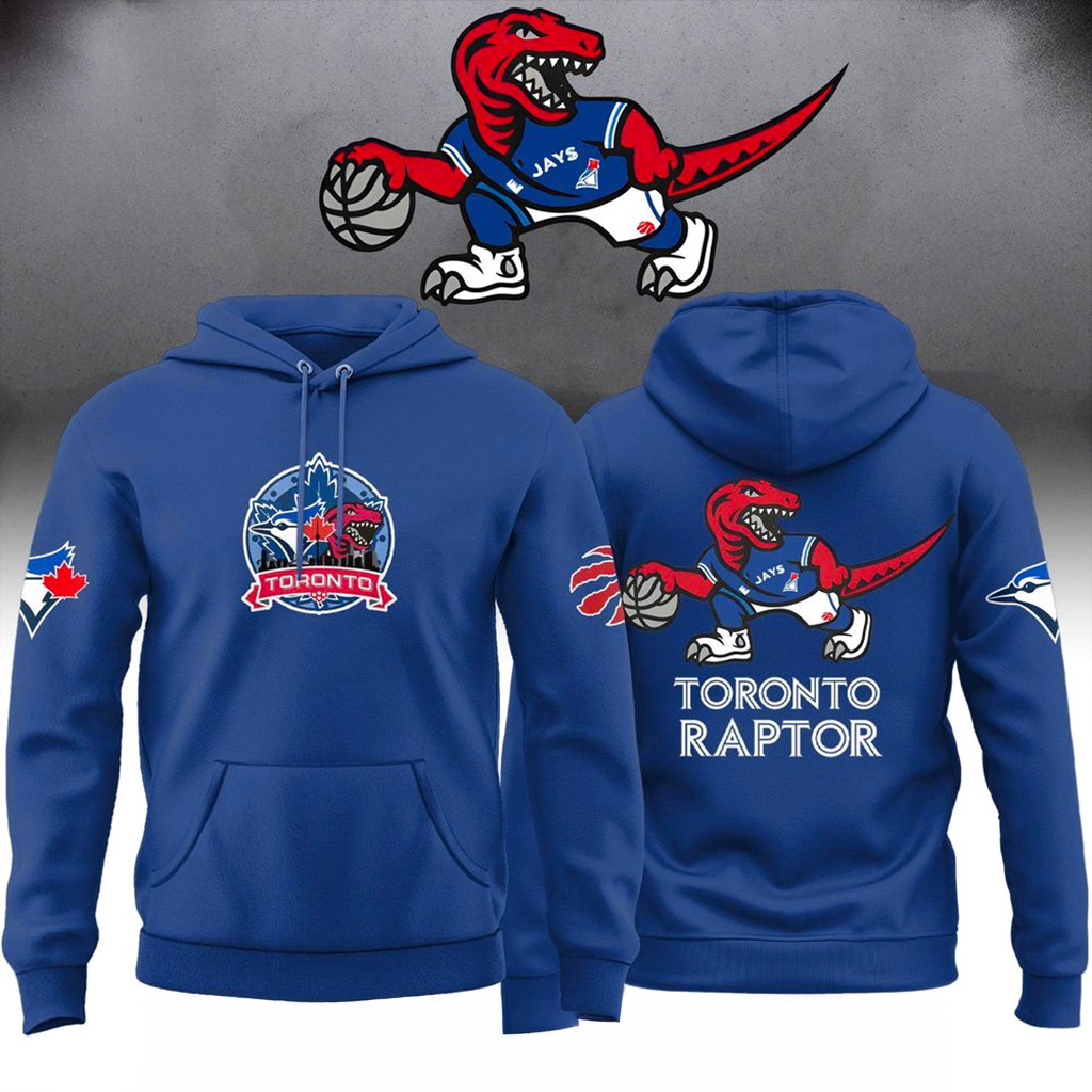 Toronto Raptors x Blue Jays Hybrid Logo Hoodie Raptors Merch Xmas Presents For Son-1