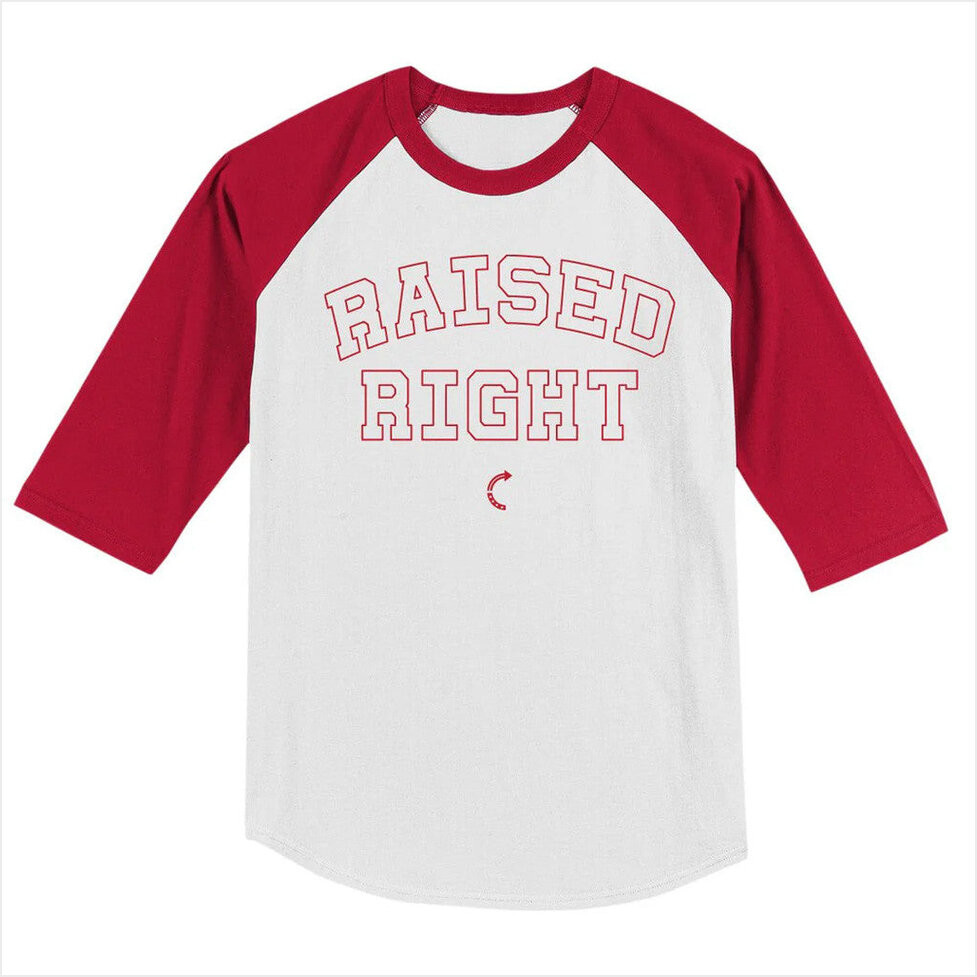 Tpusa Merch Raised Right Baseball T-Shirt Gifts For Besties Birthday Gifts For Brother-1