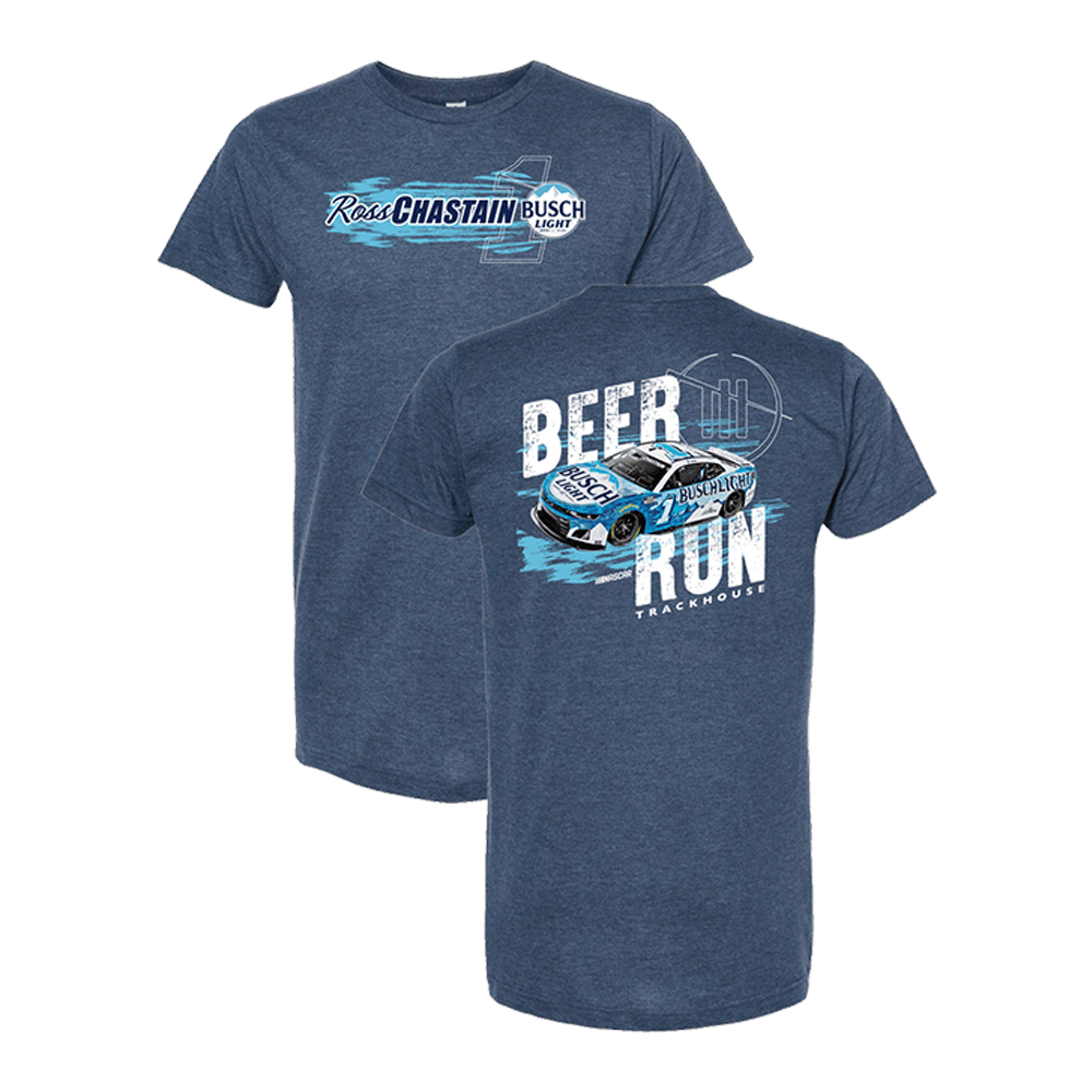 Trackhouse Merch Chastain Busch Light Beer Run T-Shirt First Fathers Day Gift-1 Trackhouse Merch Chastain Busch Light Beer Run T-Shirt First Fathers Day Gift-1