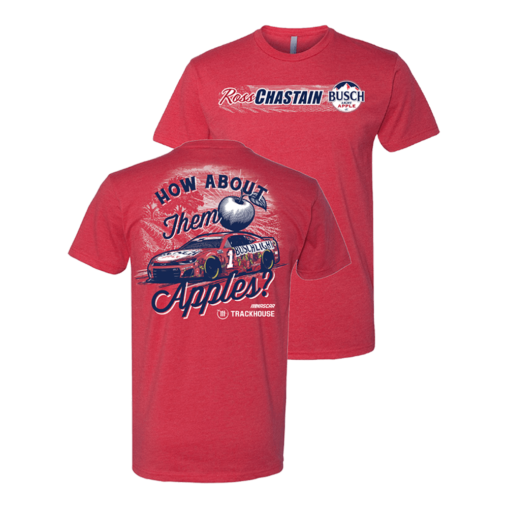 Trackhouse Merch Ross Chastain 1 Busch Light Apple T-Shirt Great Father's Day Gifts-1 Trackhouse Merch Ross Chastain 1 Busch Light Apple T-Shirt Great Father's Day Gifts-1