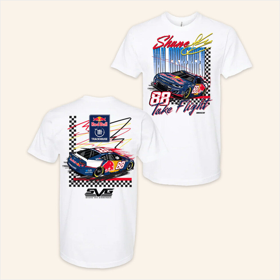 Trackhouse Merch Shane Van Gisbergen 88 Red Bull Take Flight T-Shirt Racing Lovers Gifts-1