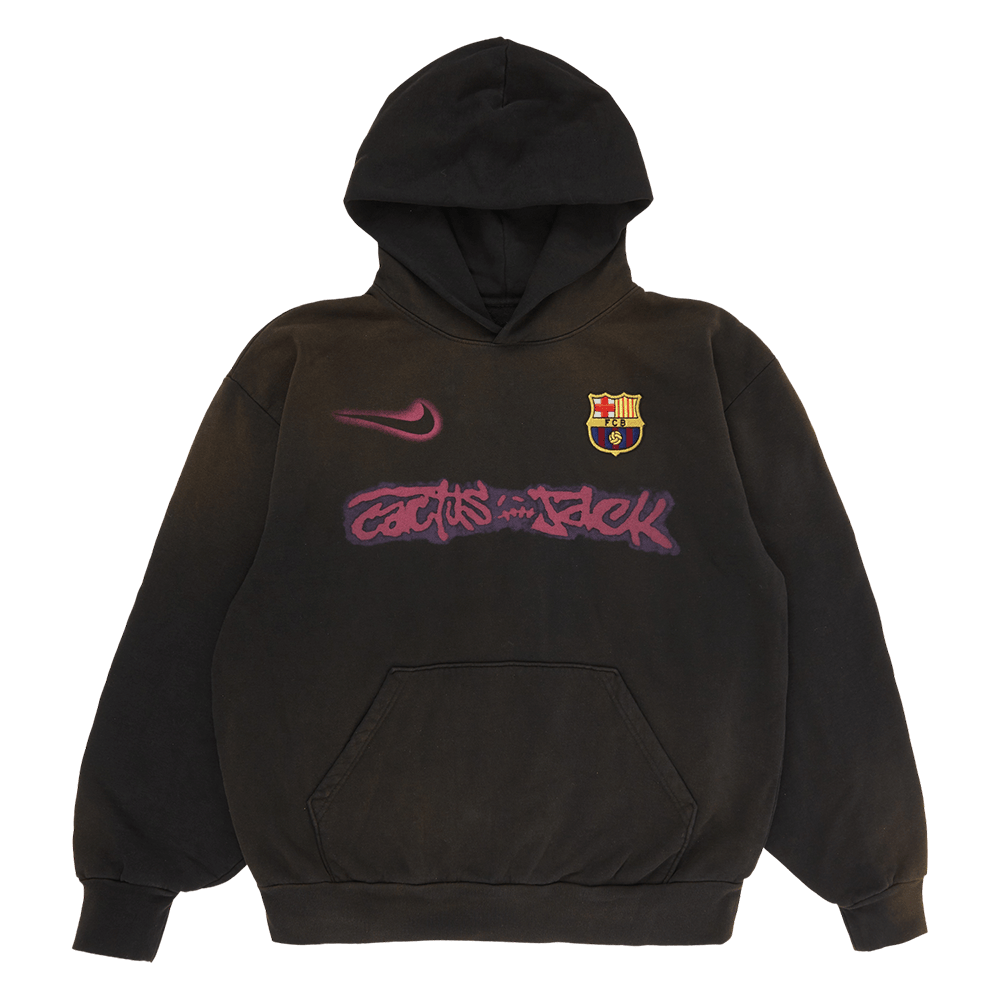 Travis Scott Barcelona Merch Travis Scott Cactus Jack X FC Barcelona X Nike Spray Logo Hoodie-1