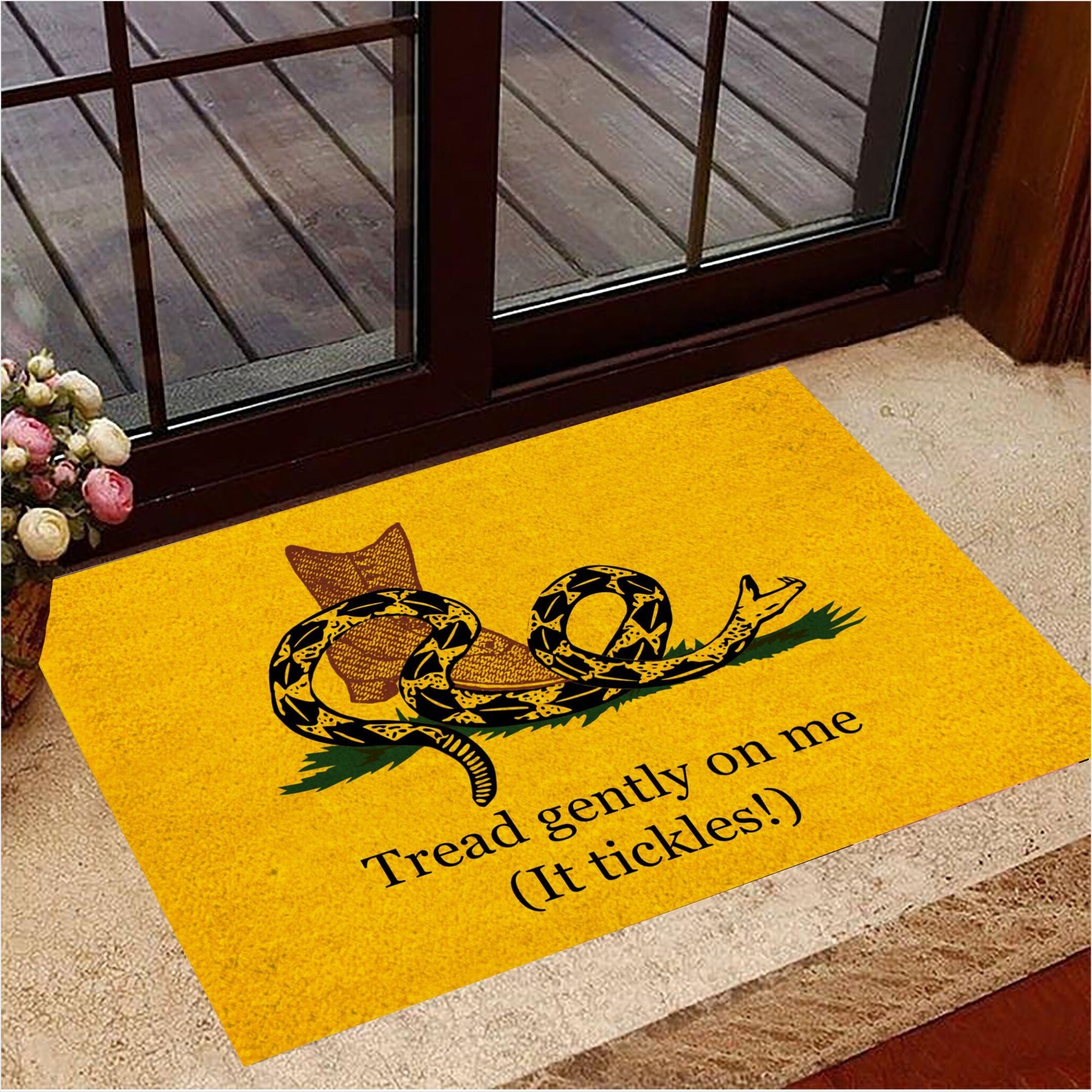 Tread Gently On Me It Tickles Snake Door Mat Welcome Doormat New Home Presents Gifts For Fans-1