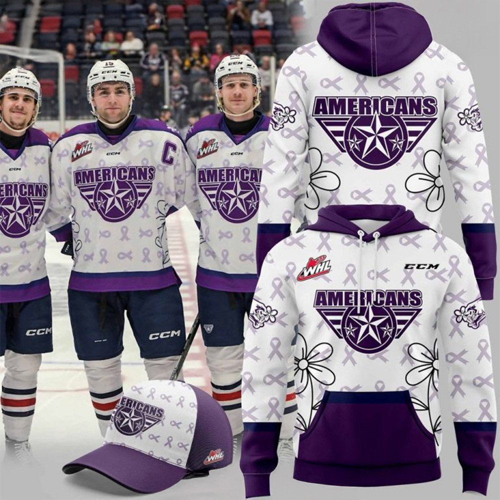 Tri-City Americans Alzheimer's Awareness Hoodie Tri-City Americans Merch Gifts For Hockey Fan-1