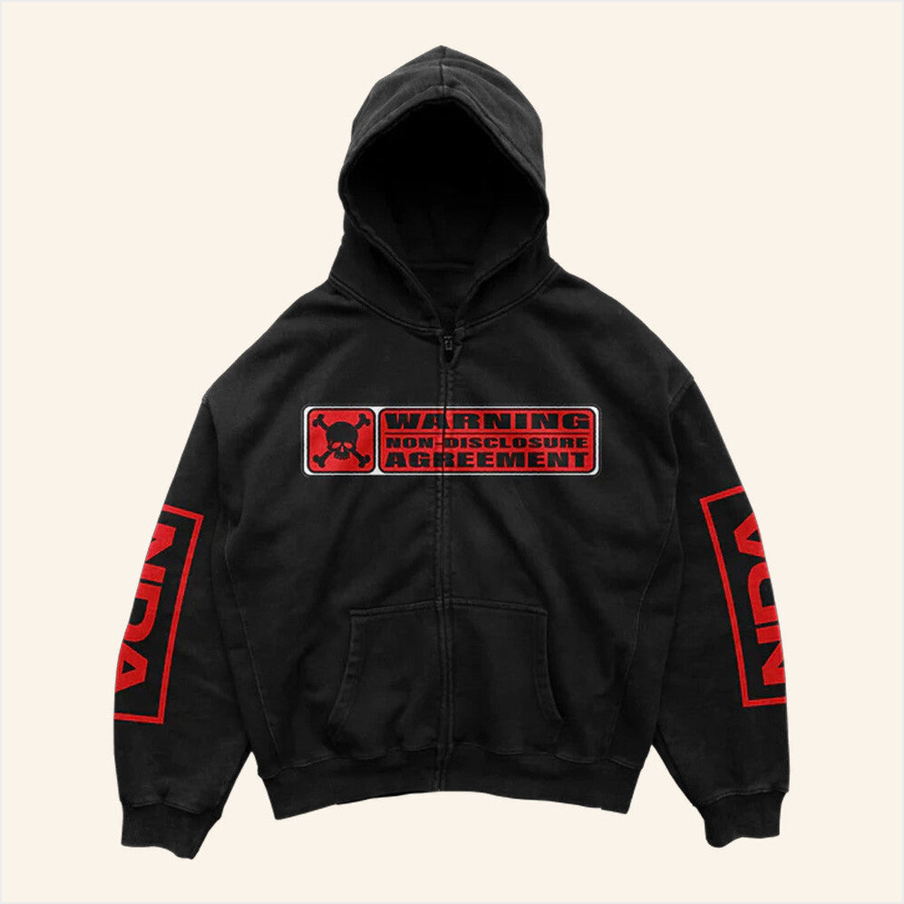 Trippie Redd Merch Warning NDA Zip Hoodie Present For Music Lovers Gifts For Best Friend-1