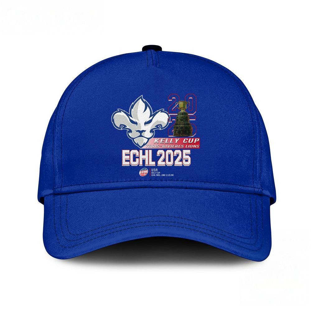Trois Rivieres Lions 2025 East Coast Hockey League Champions 3D Hat Great Gifts For Hockey Fans-1