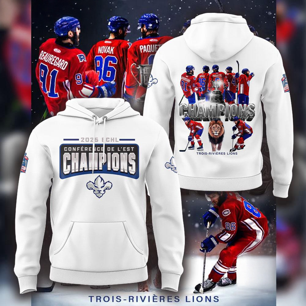 Trois Rivieres Lions Champions 2025 Hoodie Gift Ideas For Hockey Fans-1