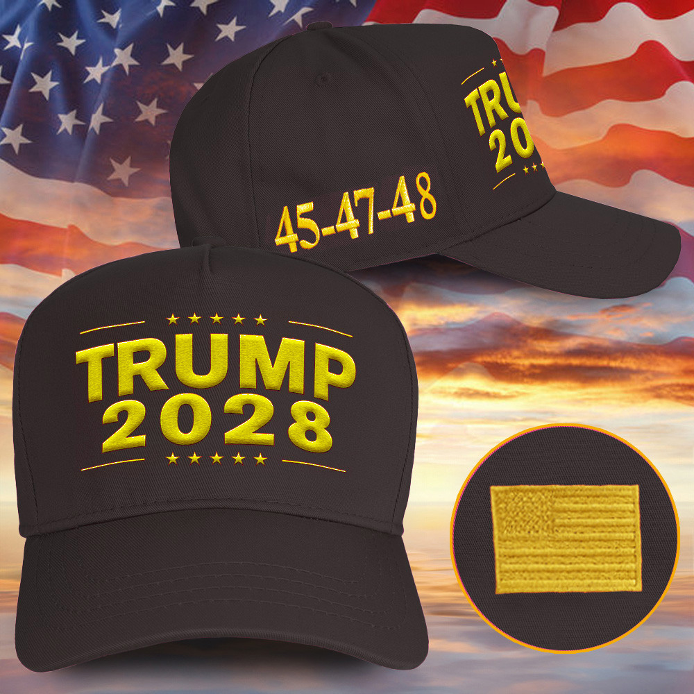 Trump 2028 Hat Embroidered 45-47-48 Hat Trump Merch Website Fathers Day Presents-1