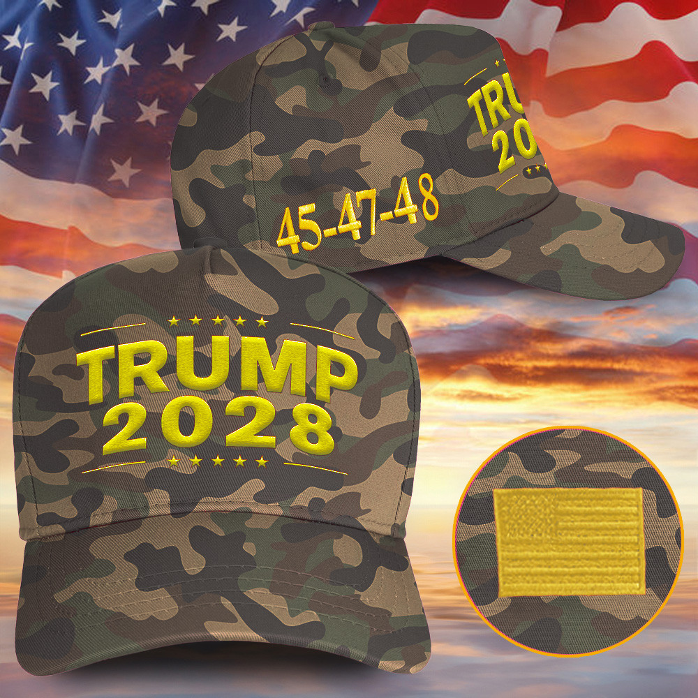 Trump 2028 Hat Embroidered Camo 45-47-48 2028 Trump Hat Trump Merch Store Dad Fathers Day Gifts-1