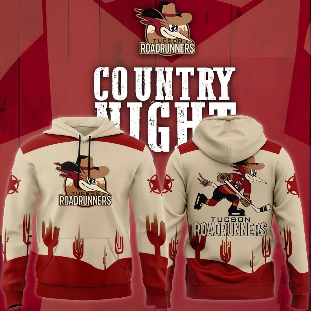 Tucson Roadrunners x Country Night 2025 Hoodie Tucson Roadrunners Merch Father's Day Gifts-1