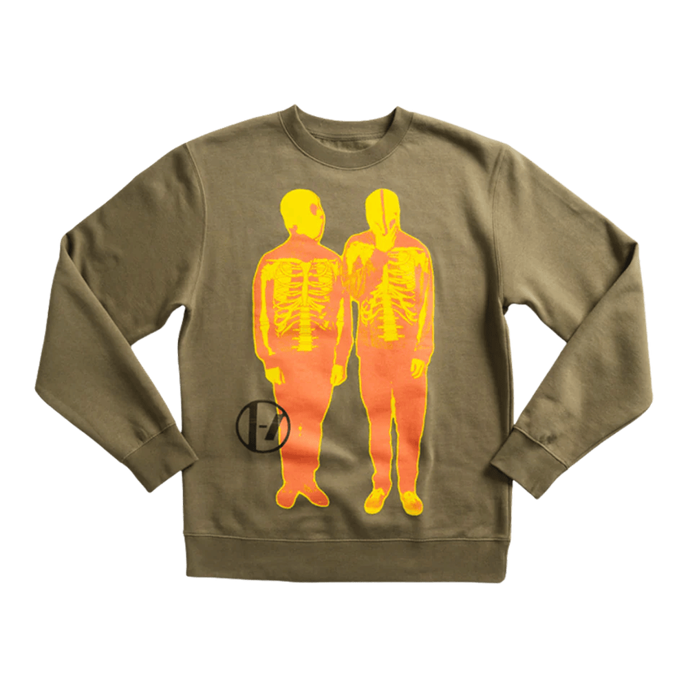 Twenty One Pilots Merch Skeleton Green Crewneck Sweatshirt First Fathers Day Gift-1