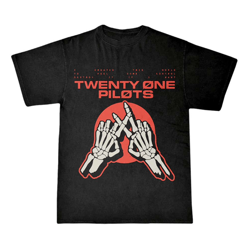 Twenty One Pilots Merch Skeleton Hands T-Shirt Unique Father's Day Gifts-1