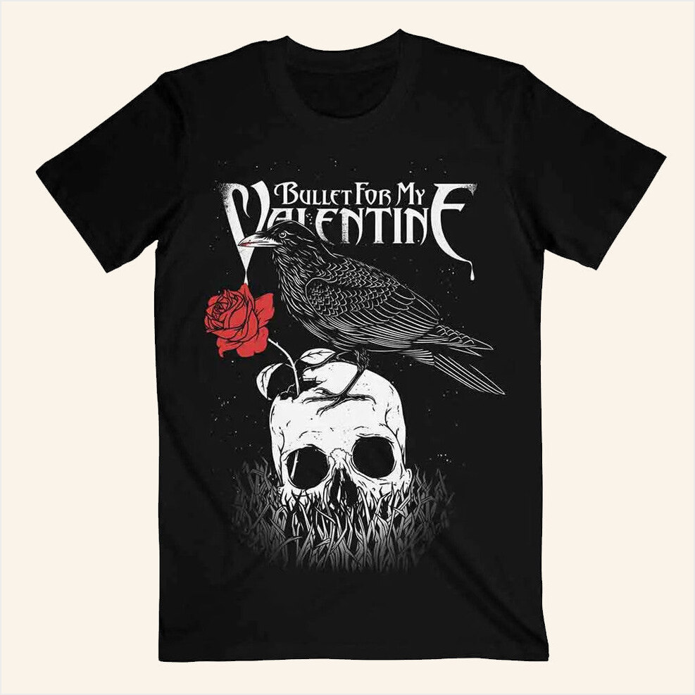 Twisted Thread Merch Bullet For My Valentine Raven Black T-Shirt Gifts For Father Gifts For BFF-1