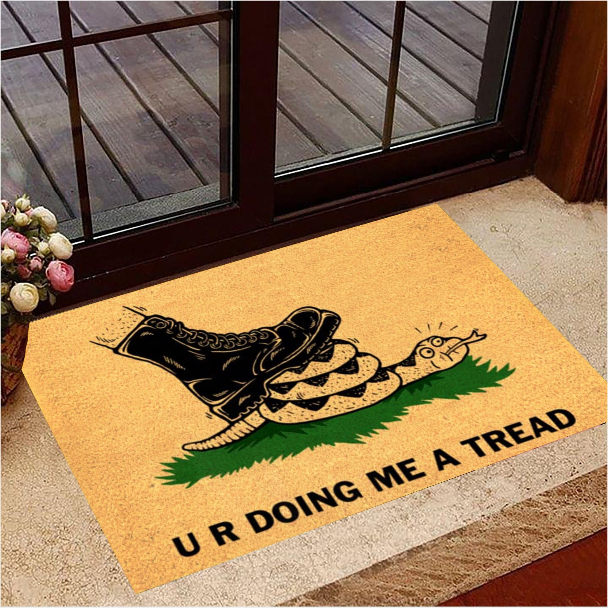 U R Doing Me A Tread Doormat Foot Stepped On Snake Door Mat New Home Gift Ideas Gifts For Fans-1