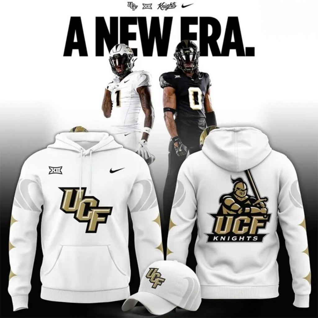 UCF Knights Football New Uniforms 2025 White Hoodie Knights Merch Football Fans Gifts-1