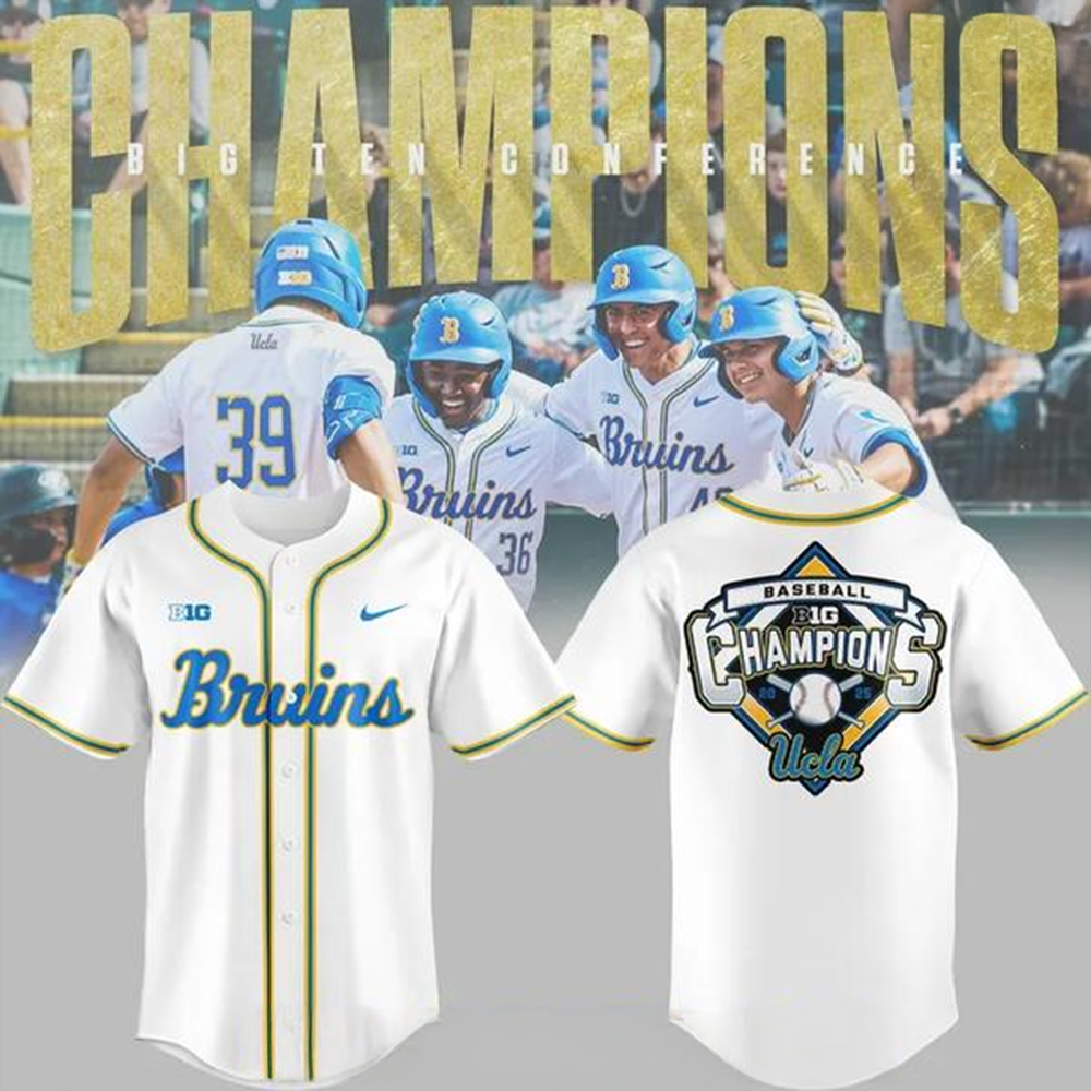 UCLA Bruins Baseball Big Ten Regular Season Champions 2025 Jersey Gifts For Father's Day Ideas-1
