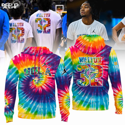 UCLA Honors The Late Bill Walton Tie Dye Hoodie Gifts For Basketball Fan-1