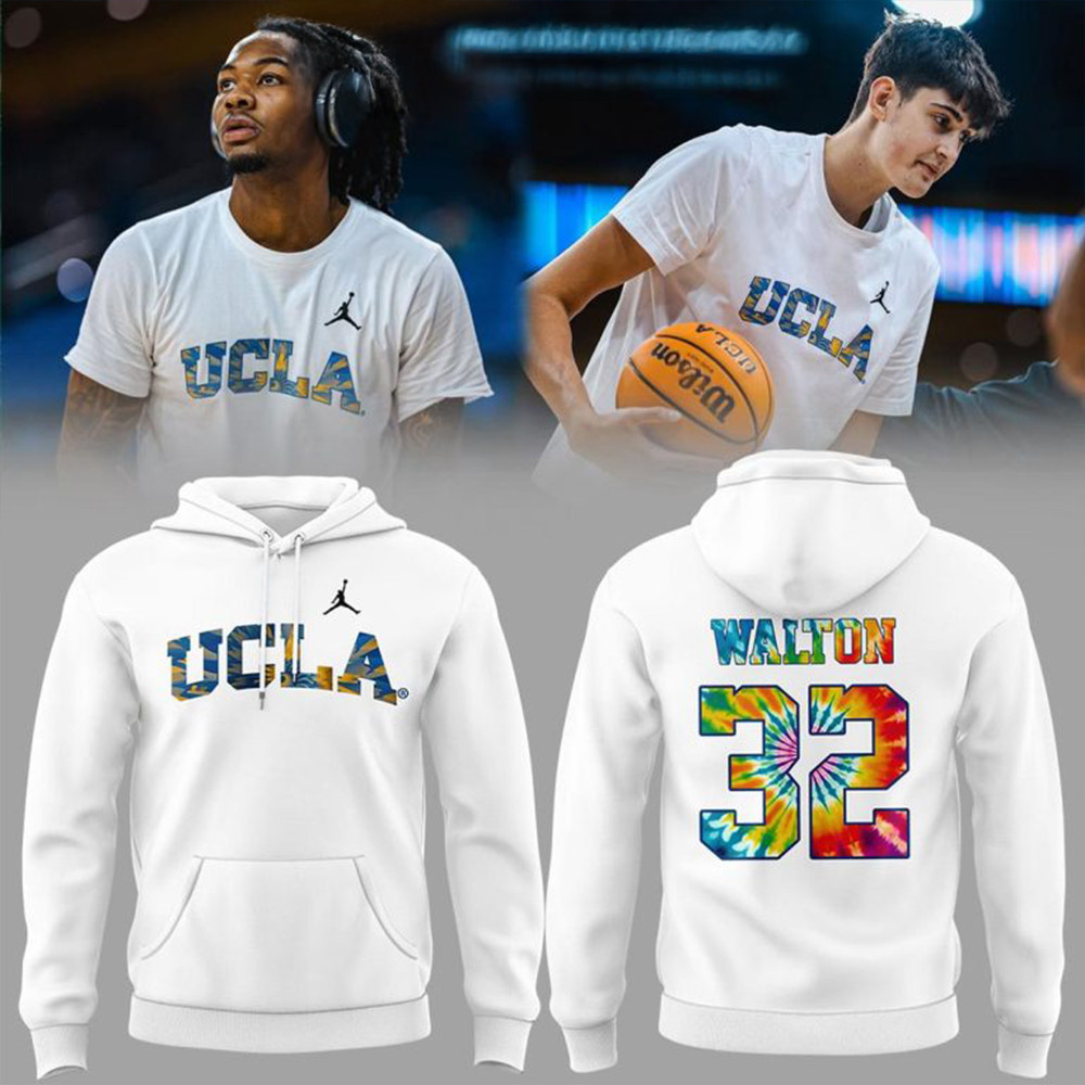 UCLA Men's Basketball Bill Walton Tie Dye Hoodie Gifts For Basketball Fan-1