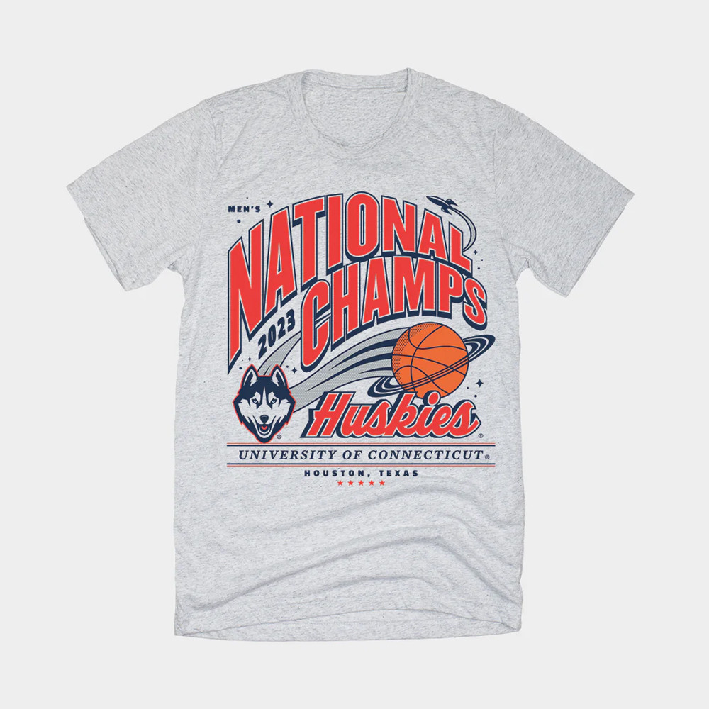 UConn 2023 National Champs T-Shirt Best Gifts For Basketball Fans-1