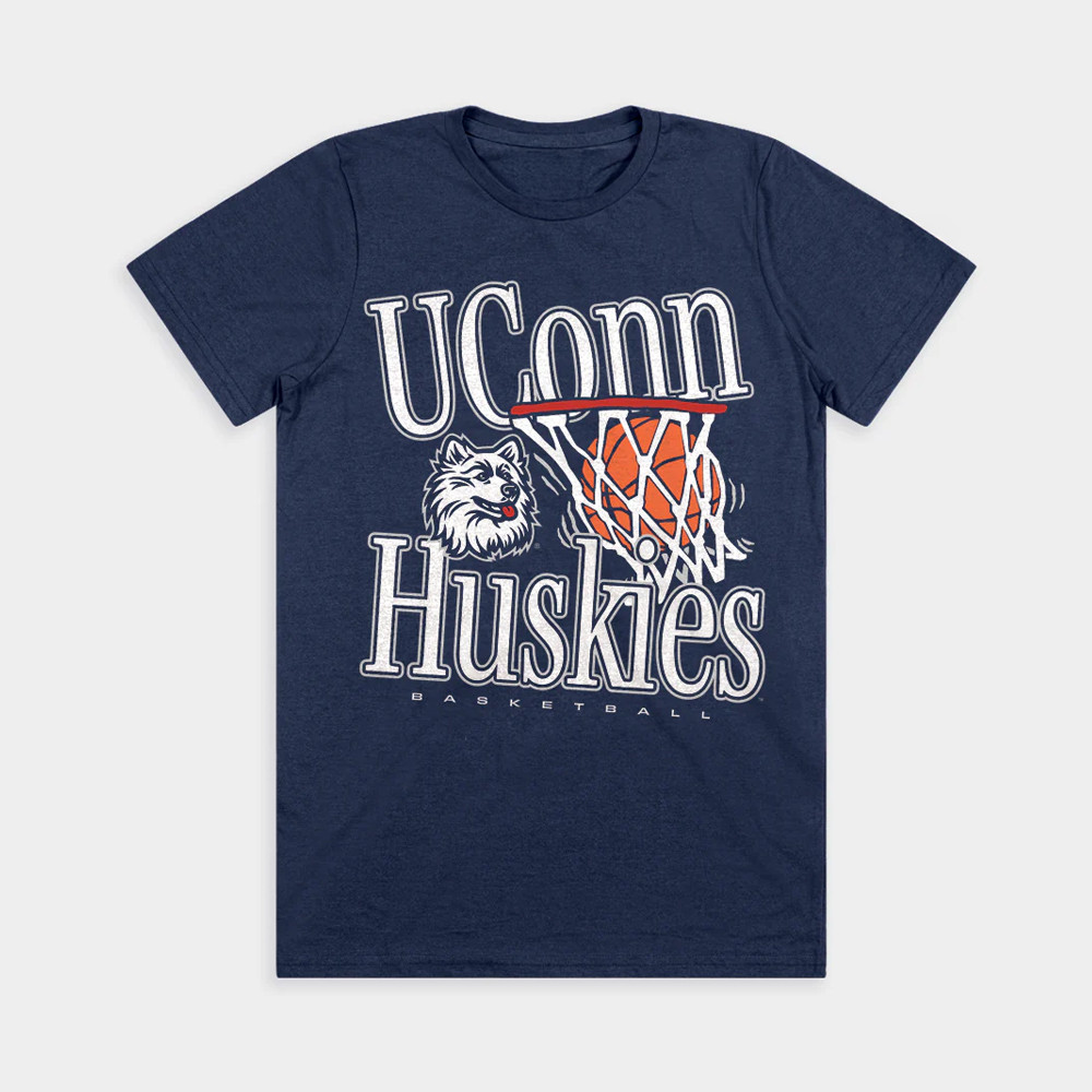 UConn Huskies 1990s Retro T-Shirt Basketball Enthusiast Gifts-1