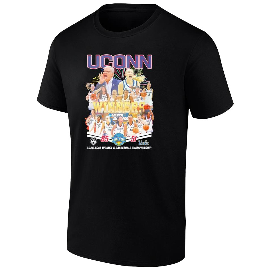 UConn Huskies 85-51 Ucla 2025 NCAA Women's Basketball Champions shirt-1
