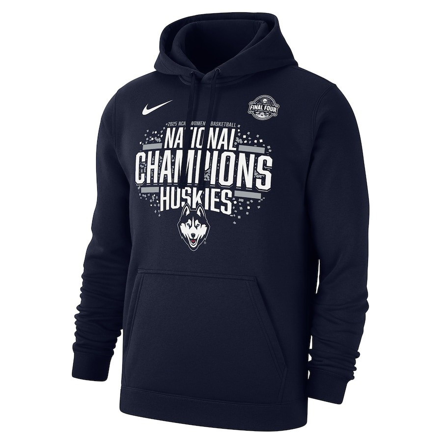 UConn Huskies Nike 2025 NCAA Women's Basketball National Champions Locker Room Pullover Hoodie-1