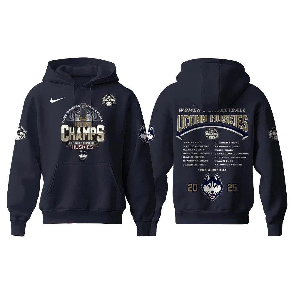 UConn Huskies Women's Basketball 2025 National Champions Hoodie UConn Merch Gifts For Fans-1