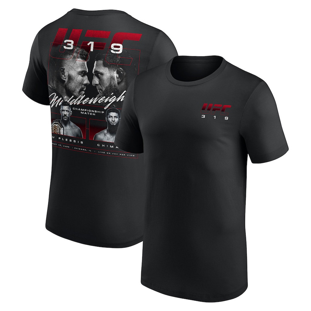 UFC 319 Merch UFC 319 Match Up T-Shirt Black Gifts For Boyfriend-1