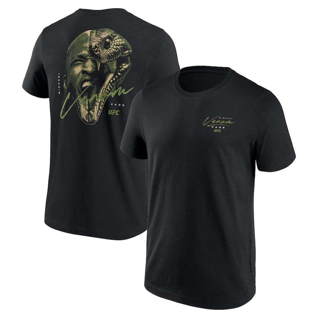 UFC 319 Merch UFC 319 Michael Venom Page Snake T-Shirt Black Gifts For Him-1 UFC 319 Merch UFC 319 Michael Venom Page Snake T-Shirt Black Gifts For Him-1